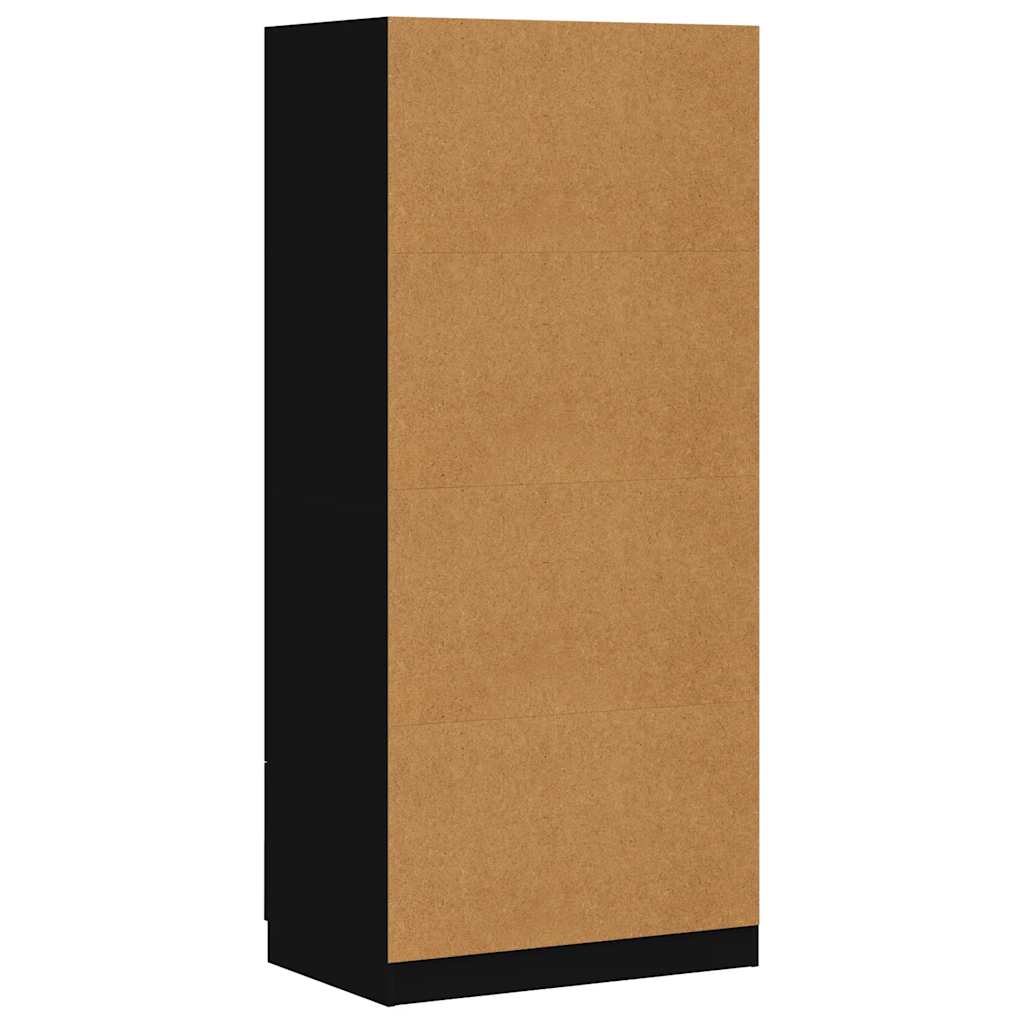 Wardrobe Black 80x52x180 cm Engineered Wood
