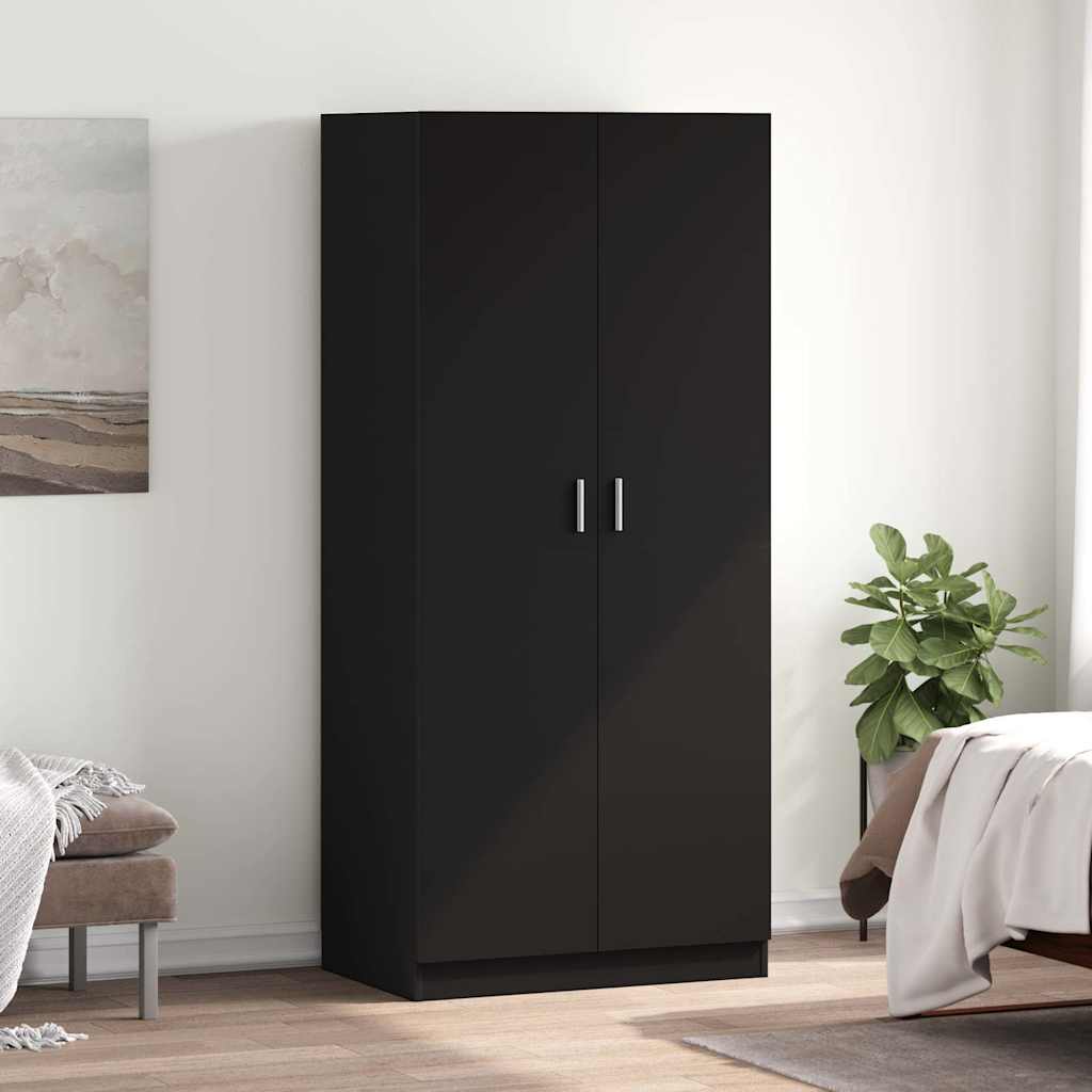 Wardrobe Black 80x52x180 cm Engineered Wood