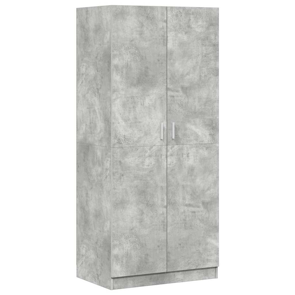 Wardrobe Concrete Grey 80x52x180 cm Engineered Wood