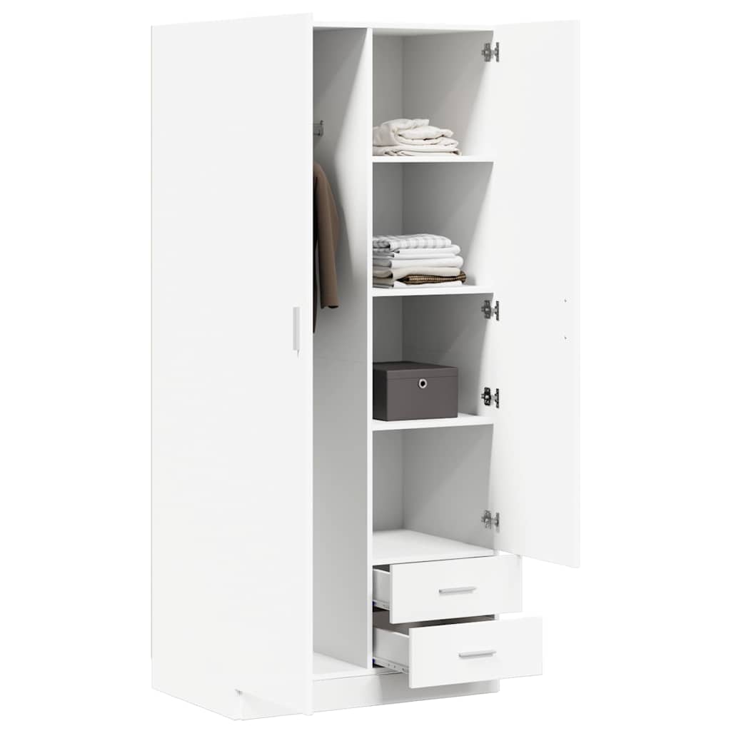 Wardrobe White 80x52x180 cm Engineered Wood