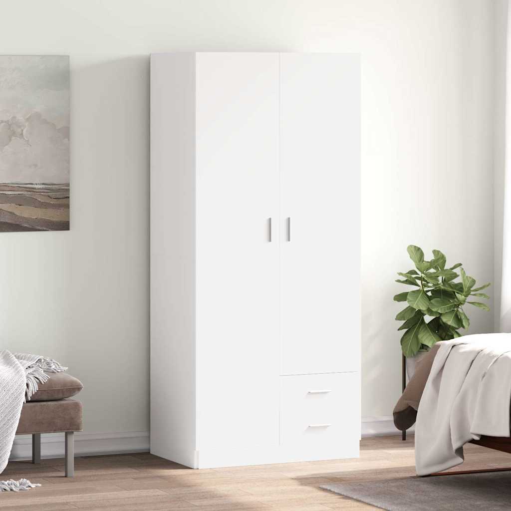 Wardrobe White 80x52x180 cm Engineered Wood