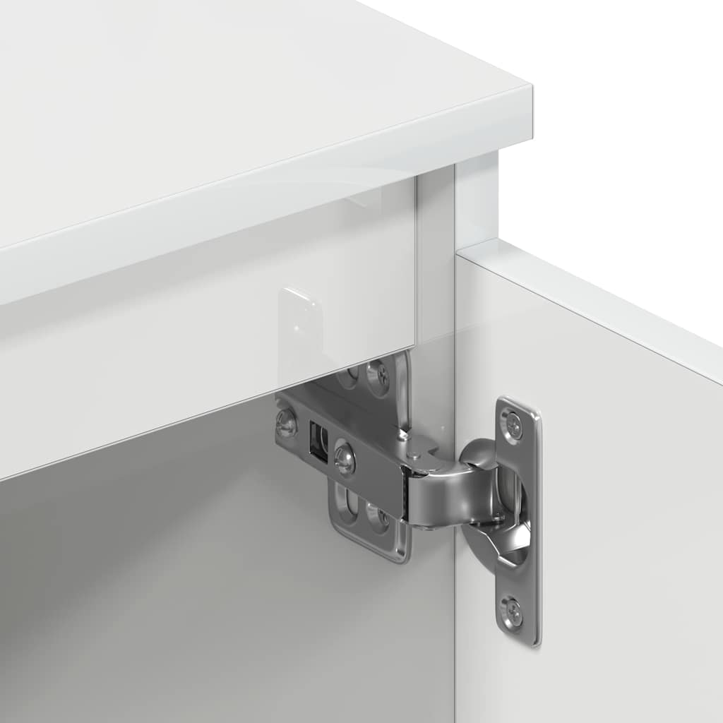 TV Cabinet High Gloss White 140x40x35.5 cm Engineered Wood