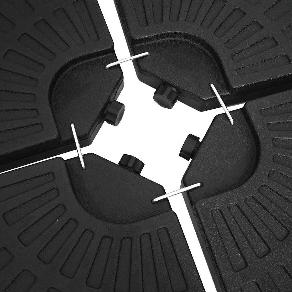 Umbrella Base Fan-shaped 4 pcs Black