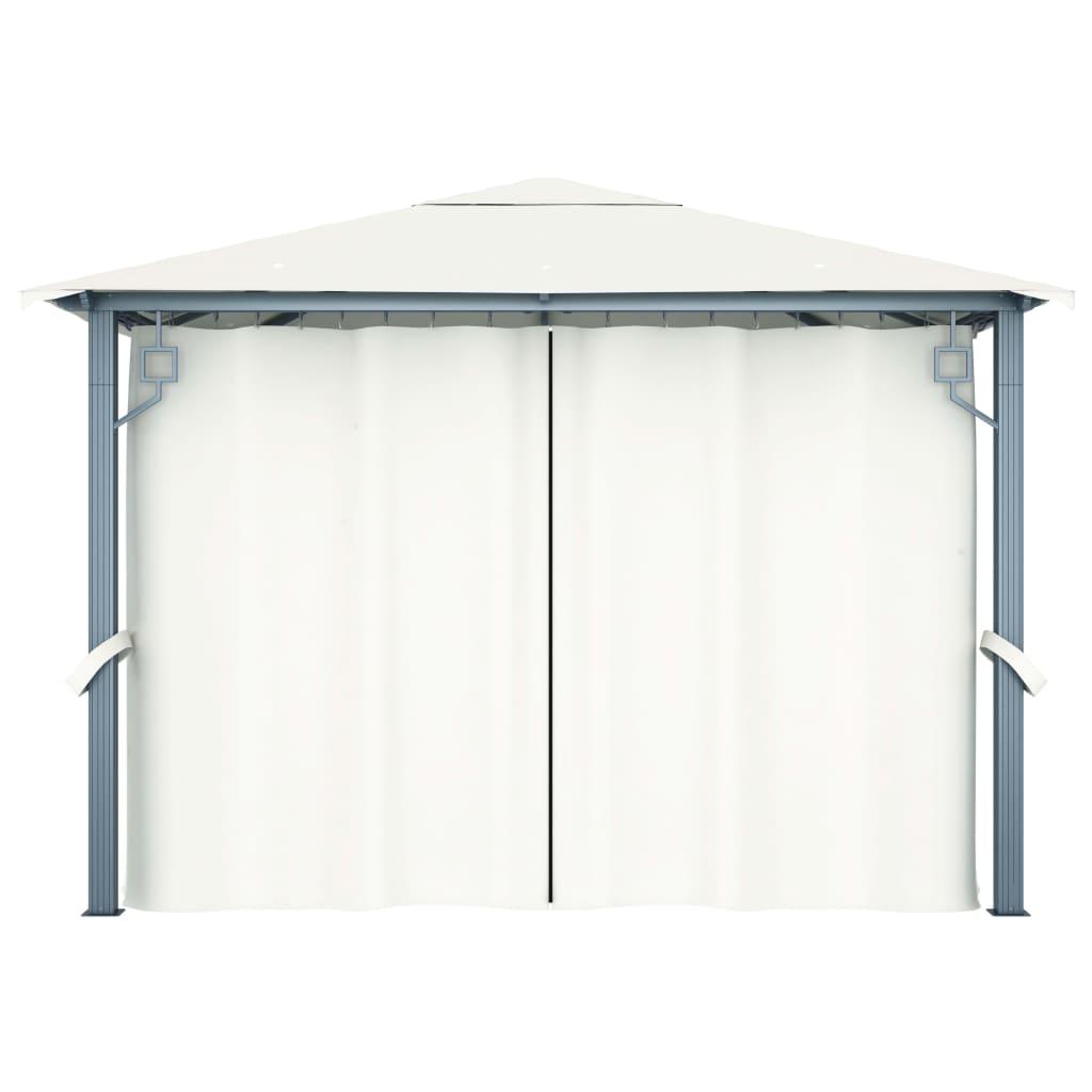 Gazebo with Curtain 300x300 cm Cream Aluminium