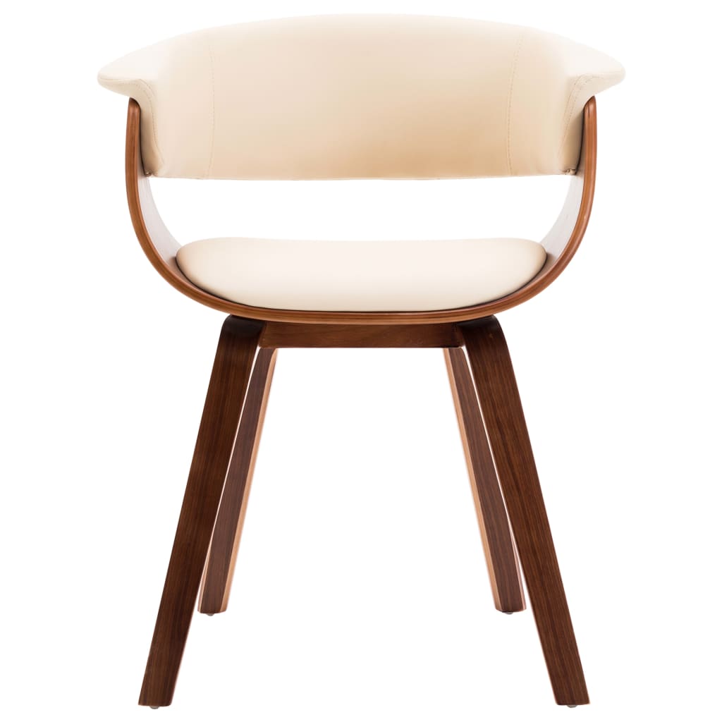 Dining Chairs 4 pcs Cream Bent Wood and Faux Leather