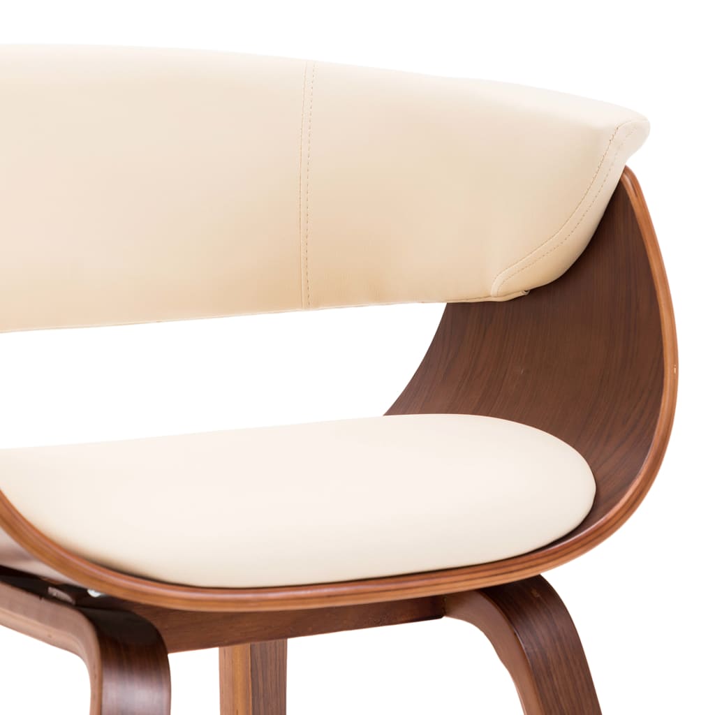 Dining Chairs 4 pcs Cream Bent Wood and Faux Leather