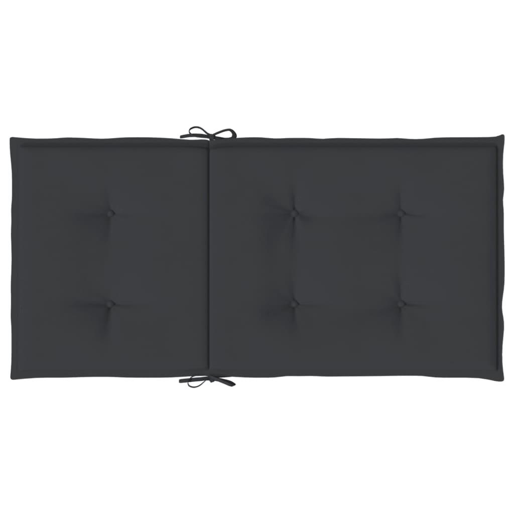 Garden Lowback Chair Cushions 4 pcs Black 100x50x3 cm Oxford Fabric