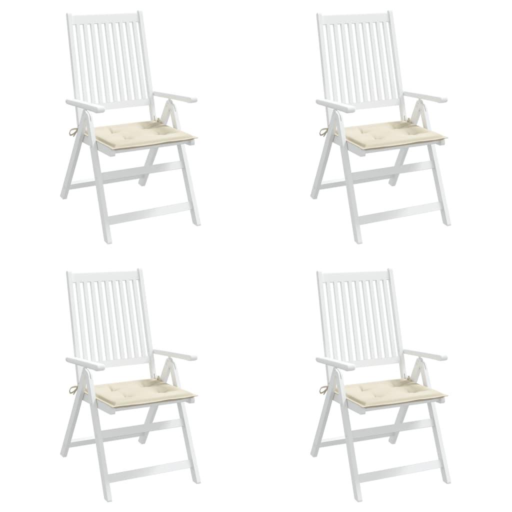 Garden Chair Cushions 4 pcs Cream 40x40x4 cm Oxford Fabric