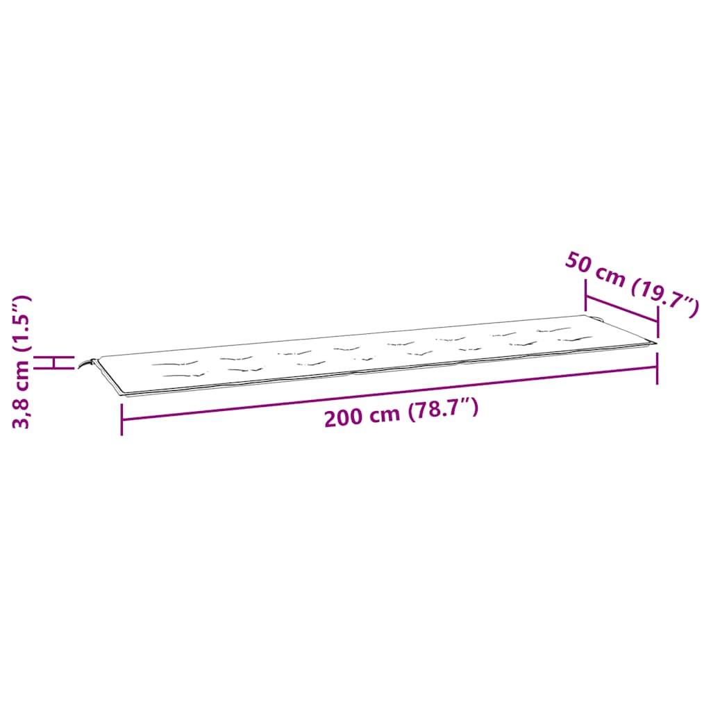 Garden Bench Cushion Cream 200x50x4 cm Oxford Fabric