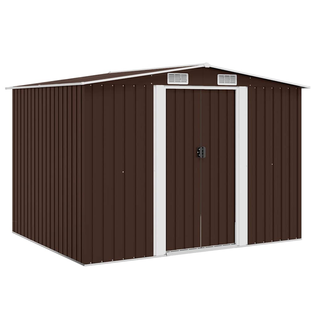 Garden Storage Shed Brown 257x205x178 cm Steel