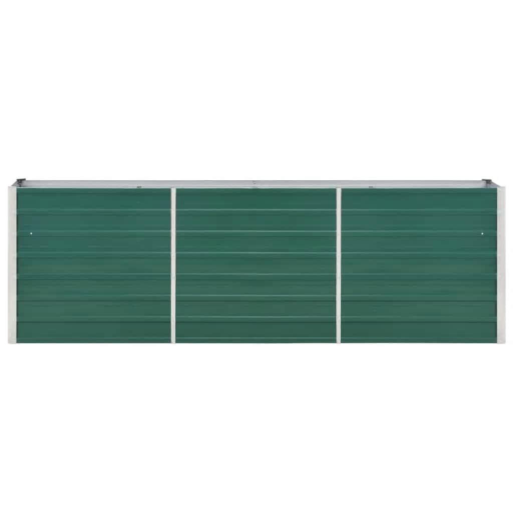 Garden Raised Bed Galvanised Steel 240x40x77 cm Green