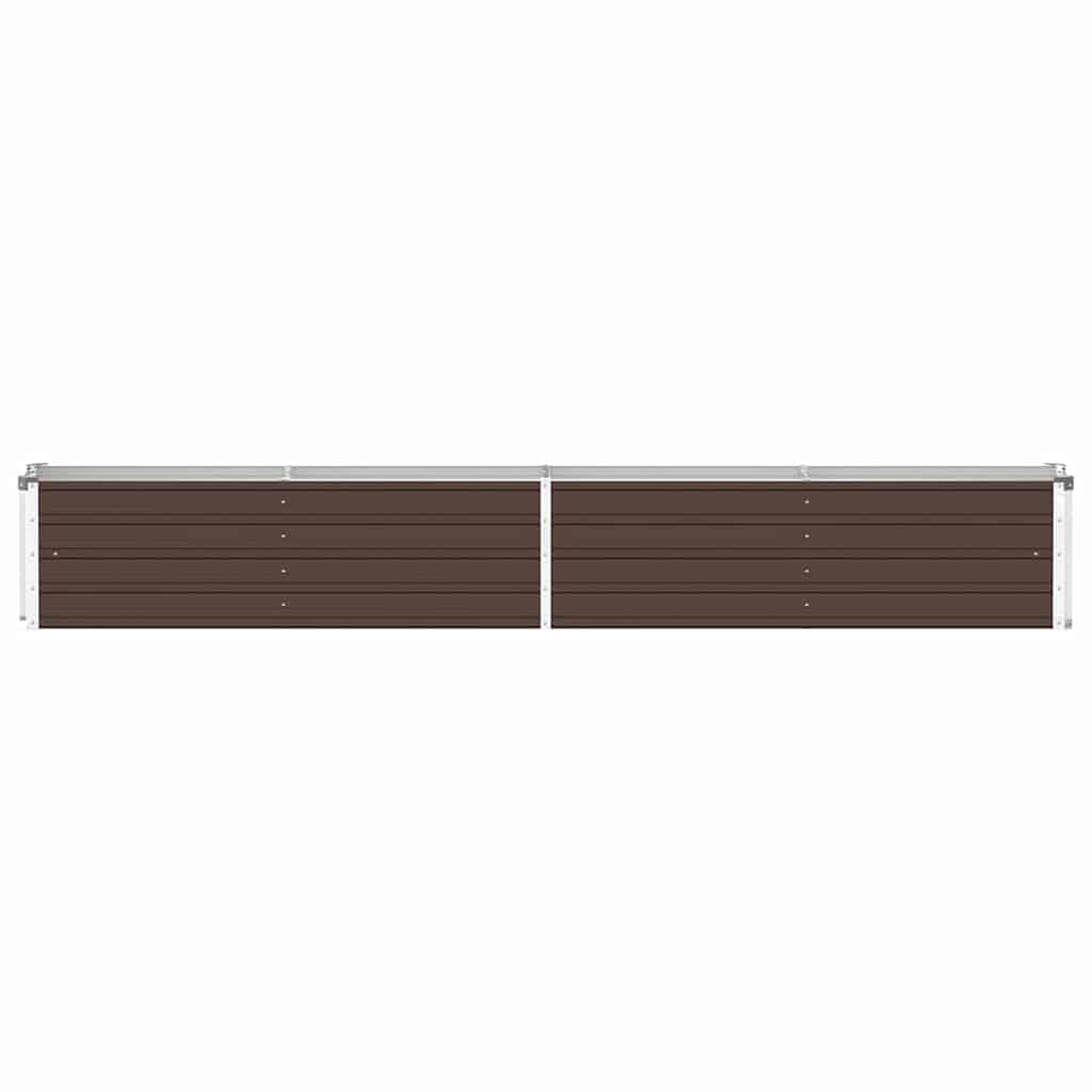 Garden Raised Bed Galvanised Steel 320x40x45 cm Brown