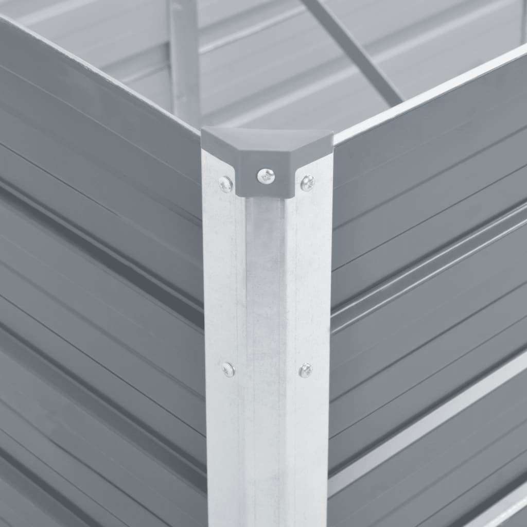 Garden Raised Bed Galvanised Steel 480x80x45 cm Grey