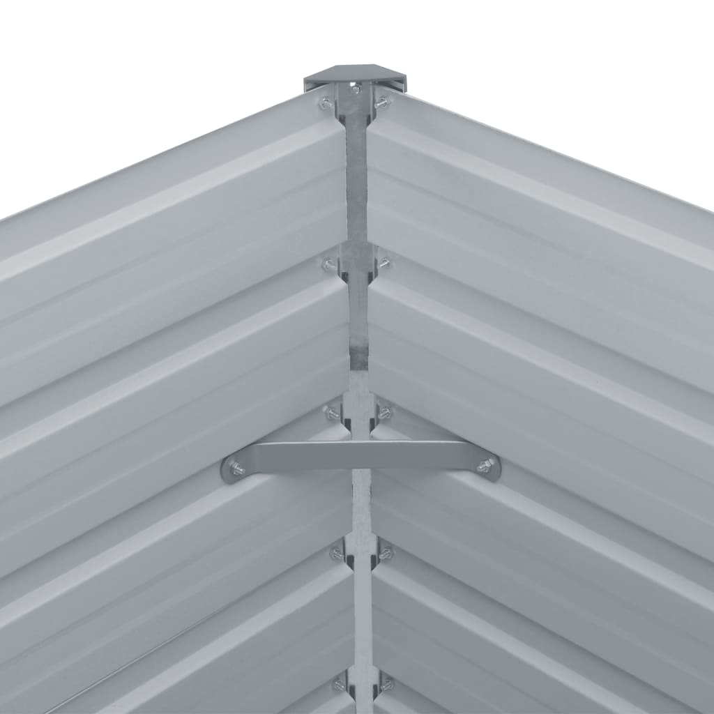 Garden Raised Bed Galvanised Steel 480x80x45 cm Grey