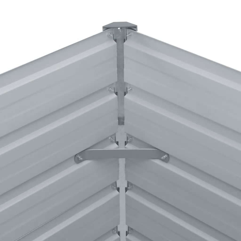 Garden Raised Bed Galvanised Steel 480x80x45 cm Grey