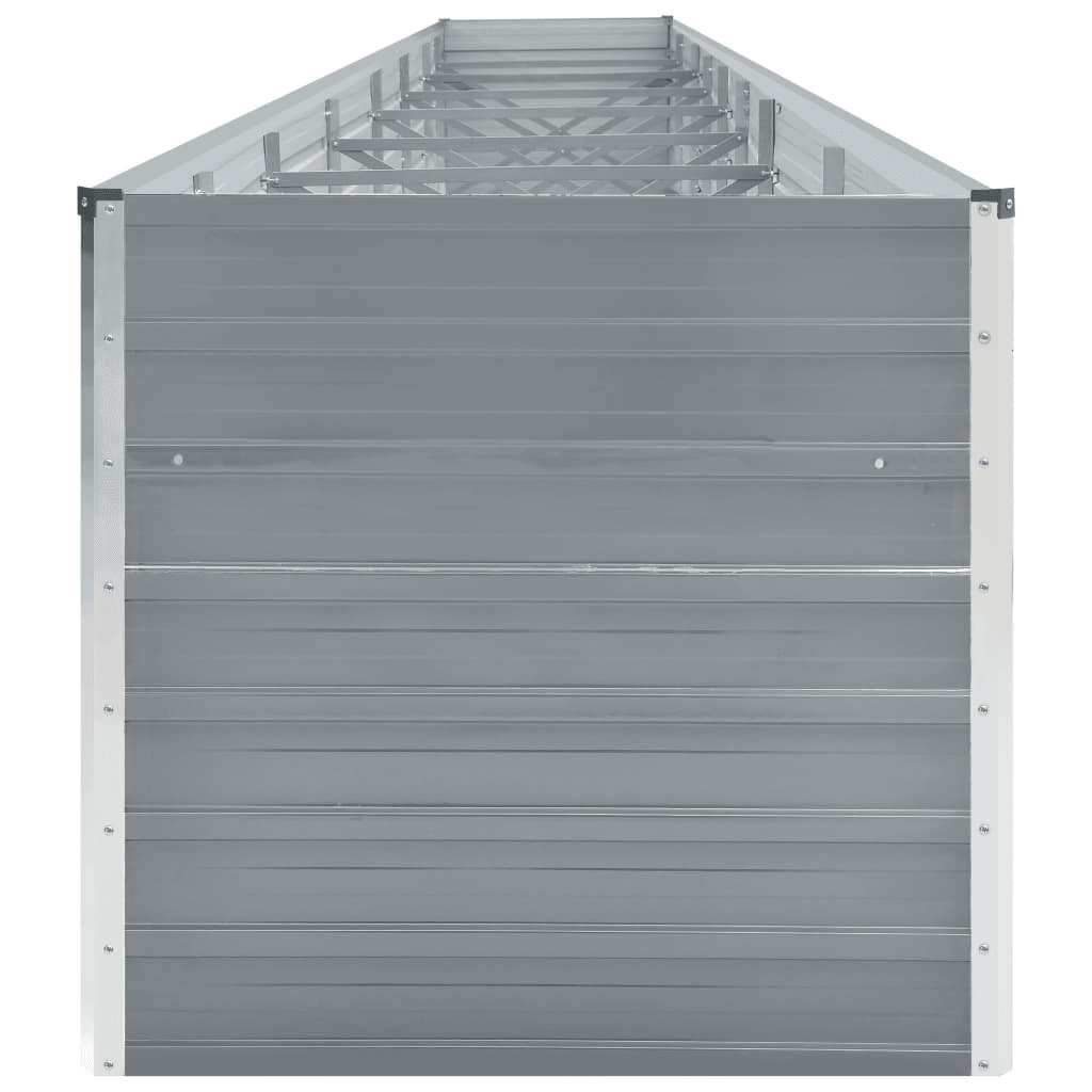 Garden Raised Bed Galvanised Steel 600x80x77 cm Grey