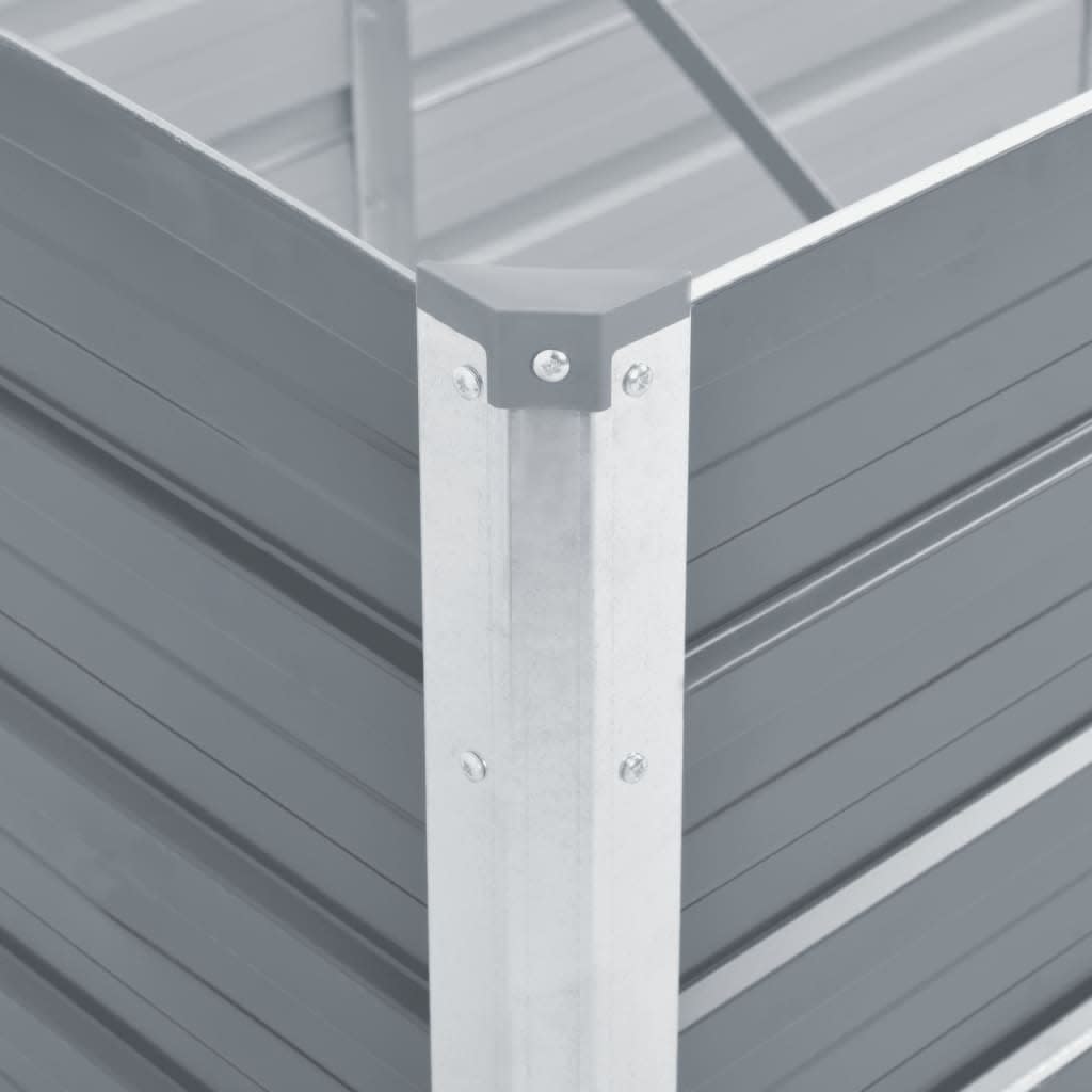 Garden Raised Bed Galvanised Steel 600x80x77 cm Grey
