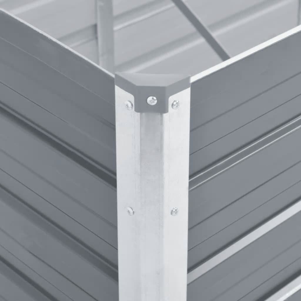 Garden Raised Bed Galvanised Steel 600x80x77 cm Grey