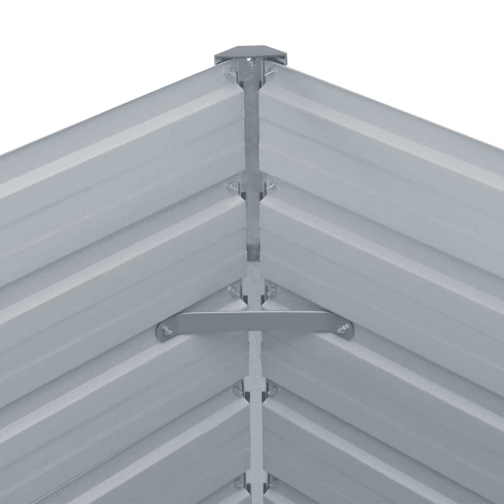 Garden Raised Bed Galvanised Steel 600x80x77 cm Grey