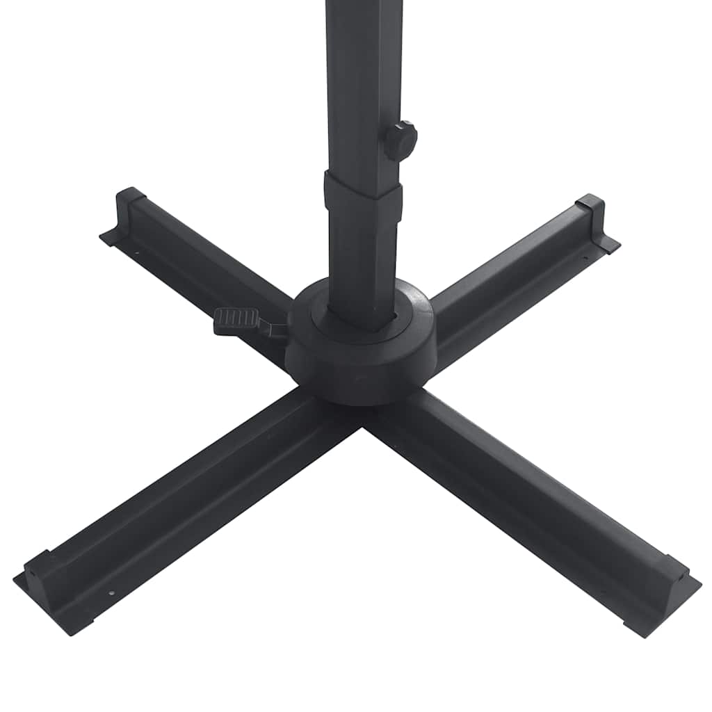 Cantilever Umbrella with LED Lights and Pole 400x300 cm Black