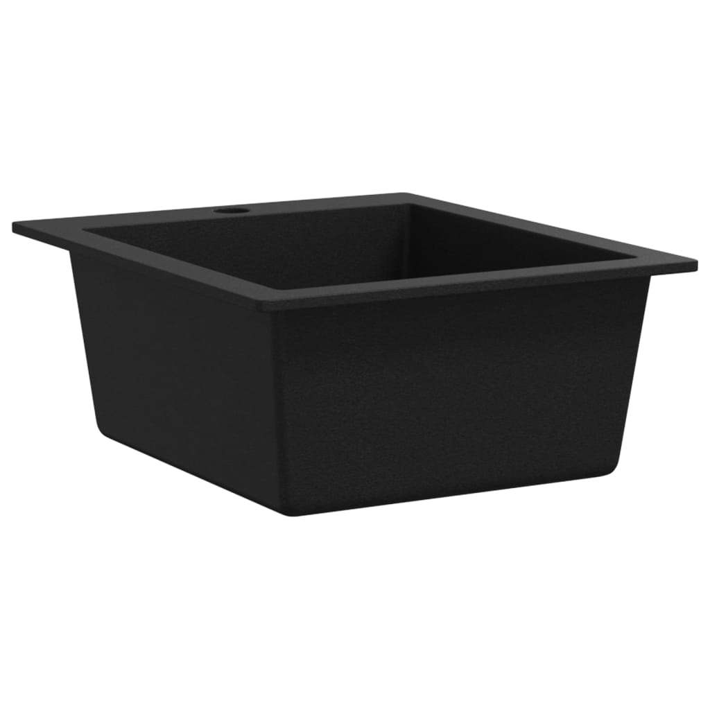 Overmount Kitchen Sink Single Basin Granite Black