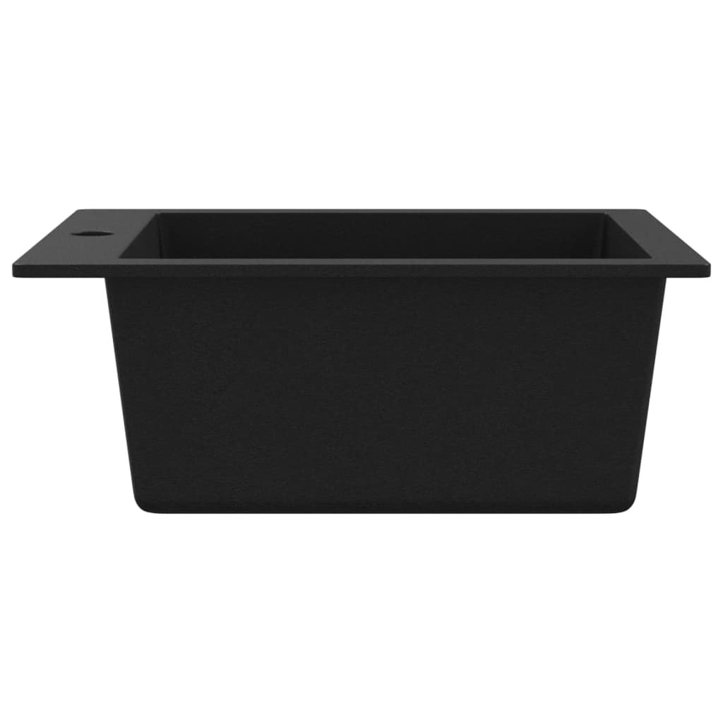 Overmount Kitchen Sink Single Basin Granite Black