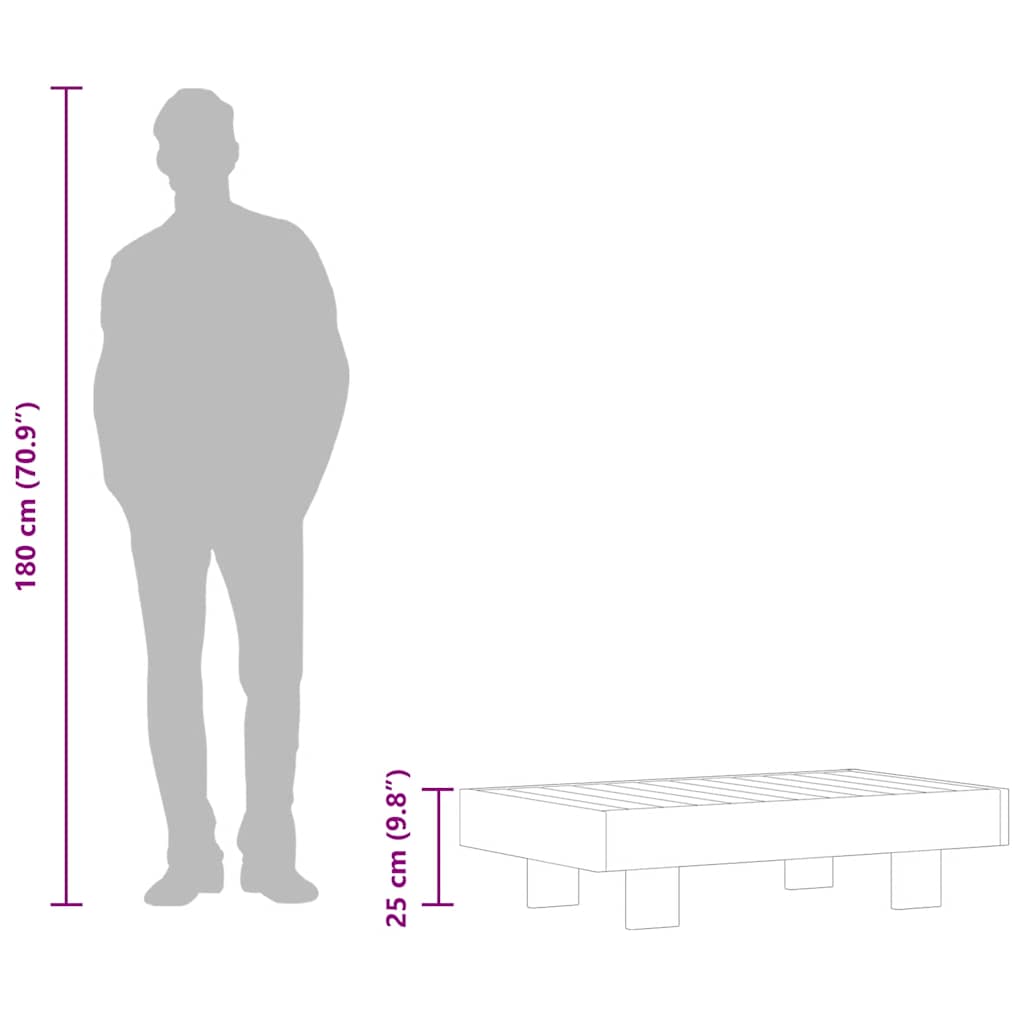 Coffee Table 100x60x25 cm Solid Acacia Wood