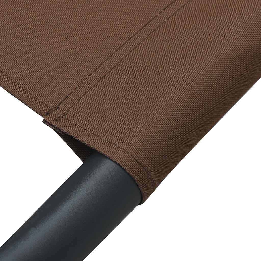 Outdoor Lounge Bed with Canopy & Pillow Brown