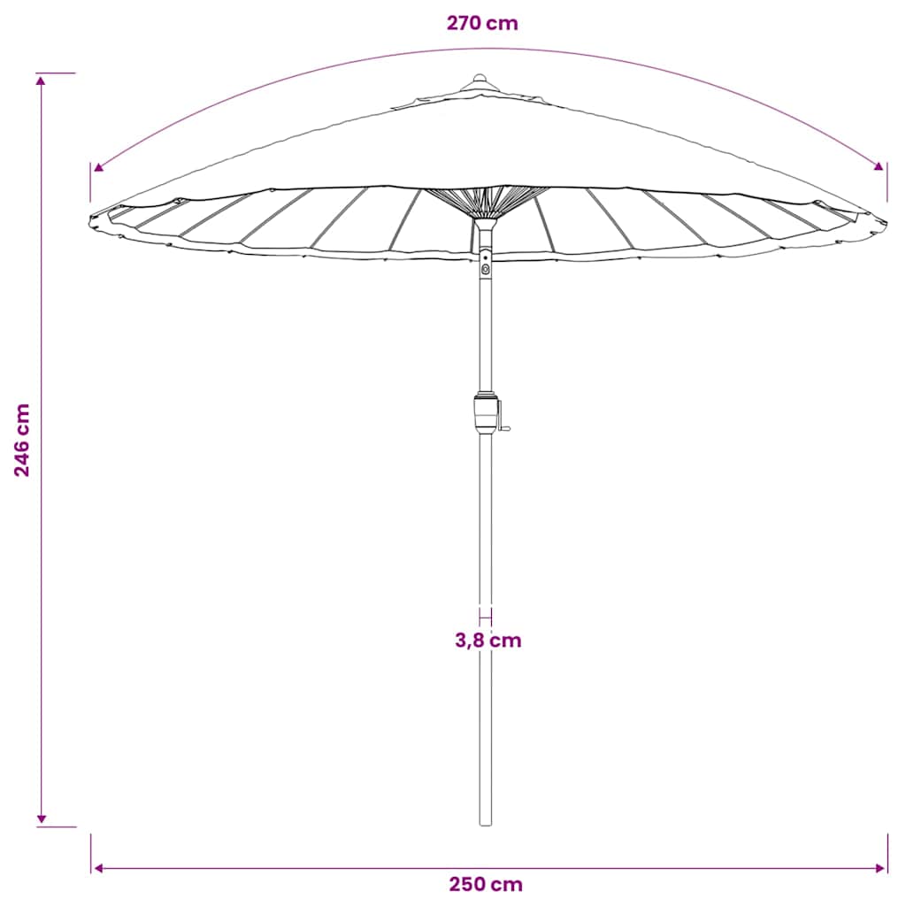 Garden Parasol with Aluminium Pole 250 cm Black