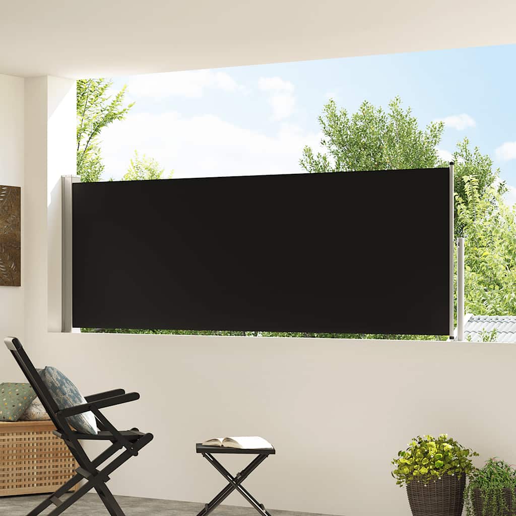 Patio Retractable Side Awning 100x300 cm Black