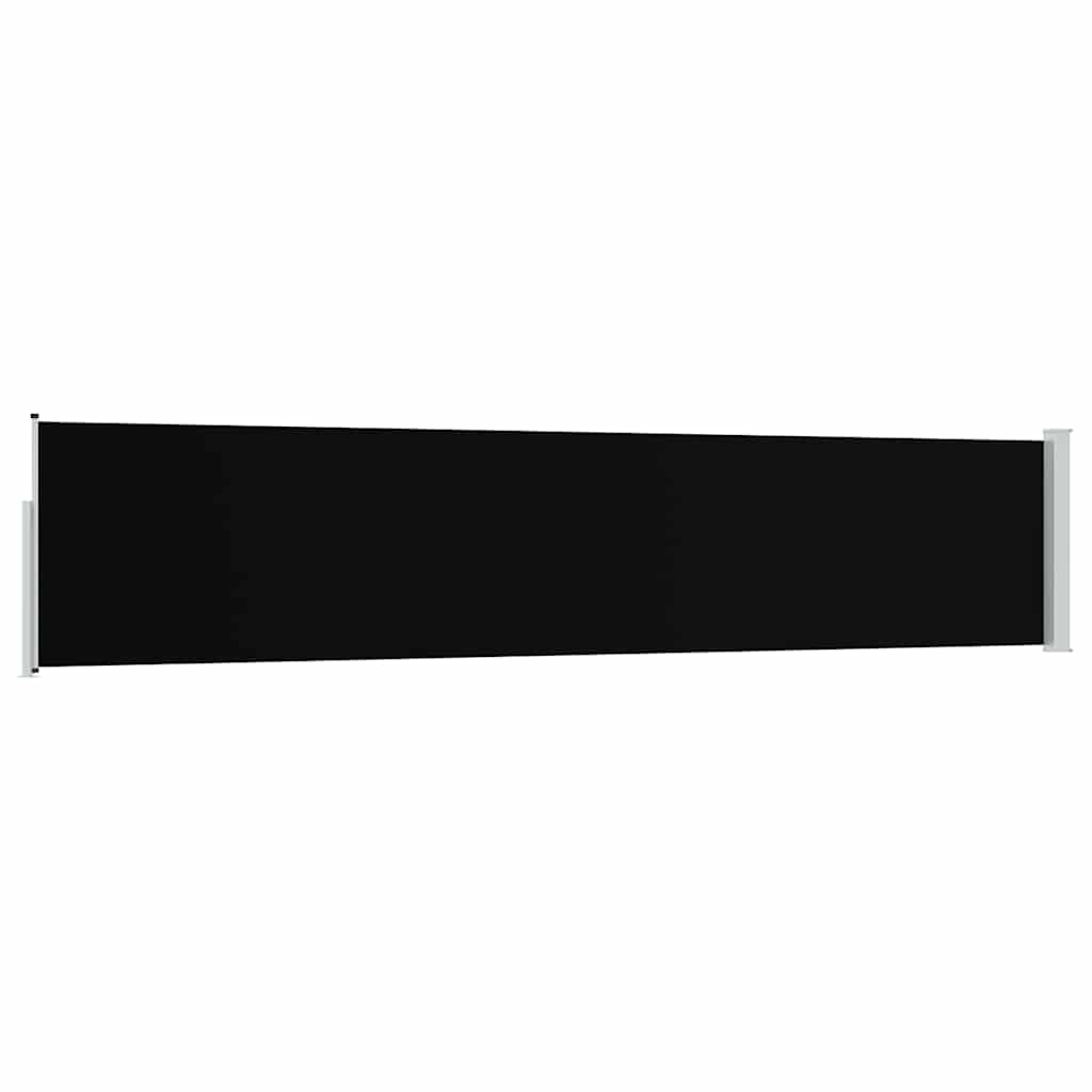 Patio Retractable Side Awning 100x514 cm Black