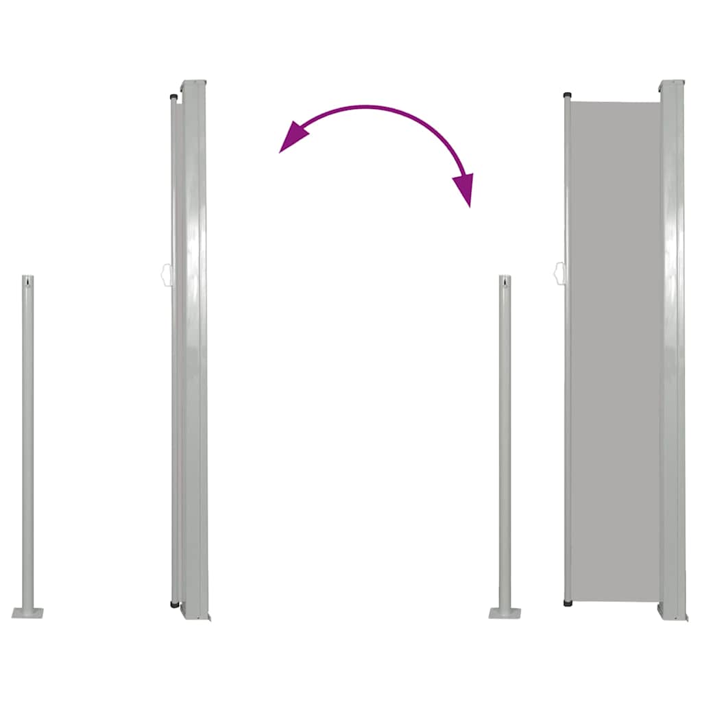 Patio Retractable Side Awning 100x514 cm Grey