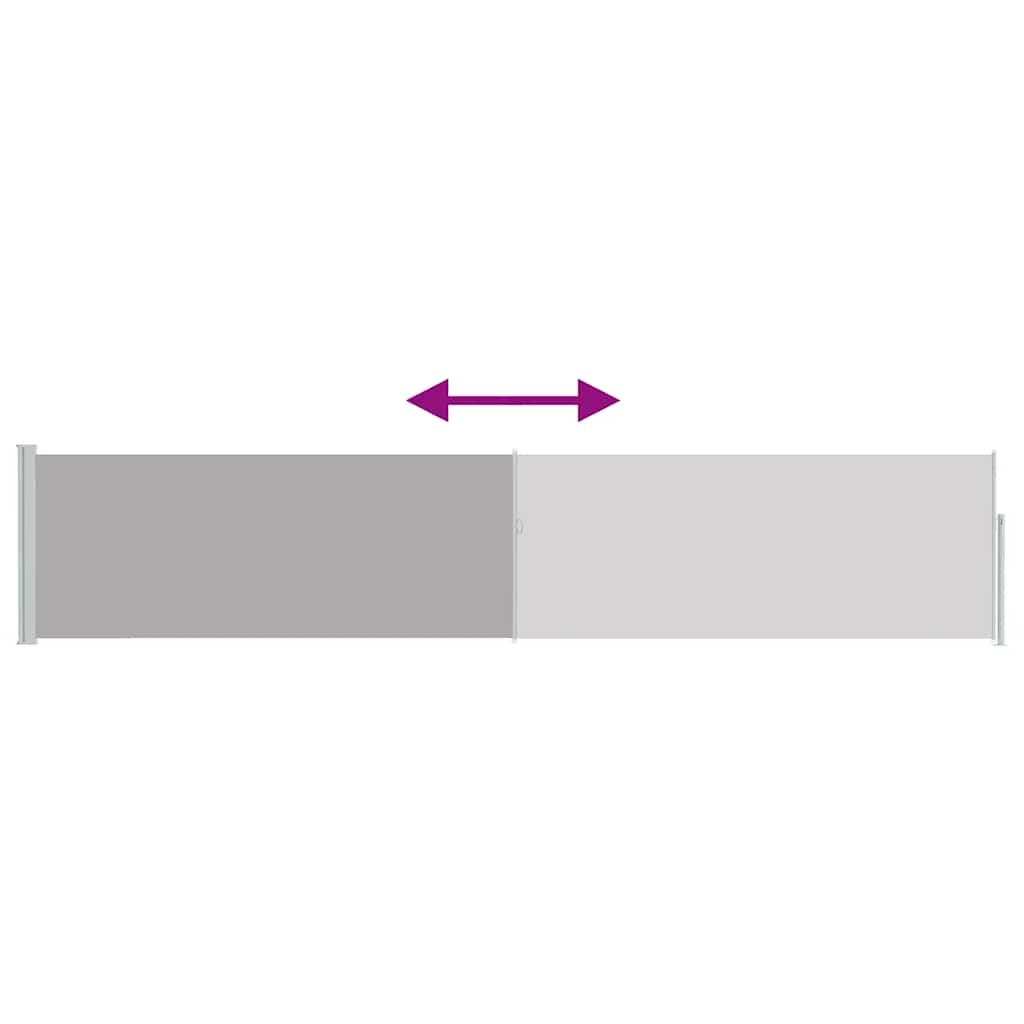 Patio Retractable Side Awning 100x500 cm Grey