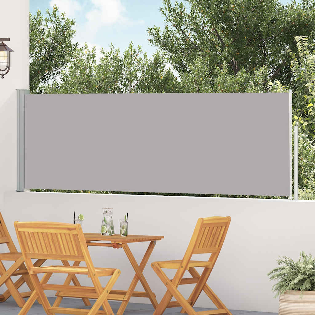 Patio Retractable Side Awning 100x500 cm Grey