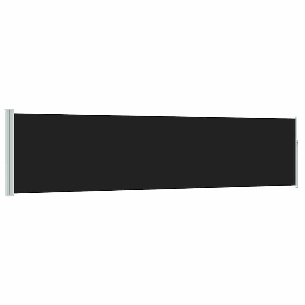 Patio Retractable Side Awning 120x500 cm Black