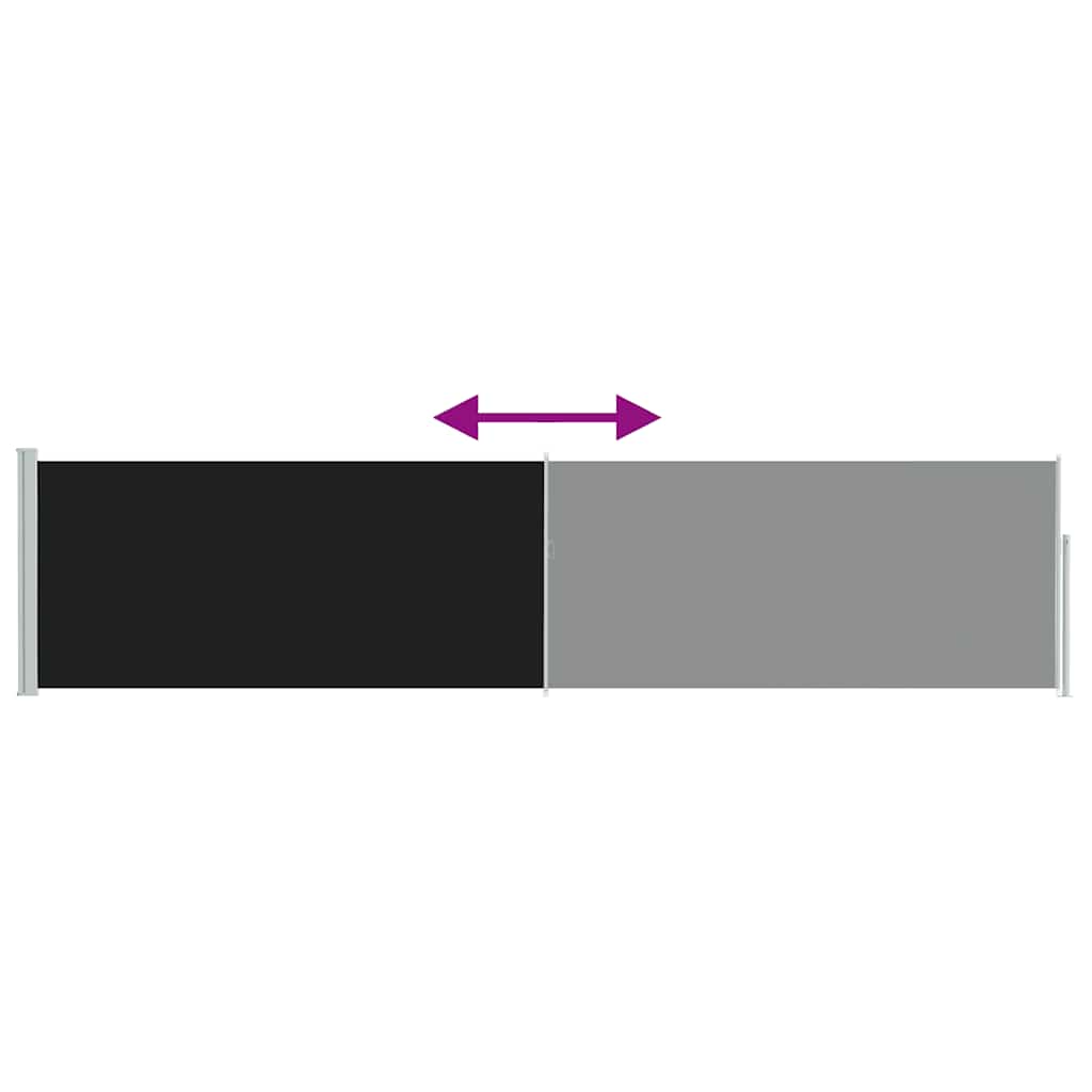 Patio Retractable Side Awning 120x500 cm Black