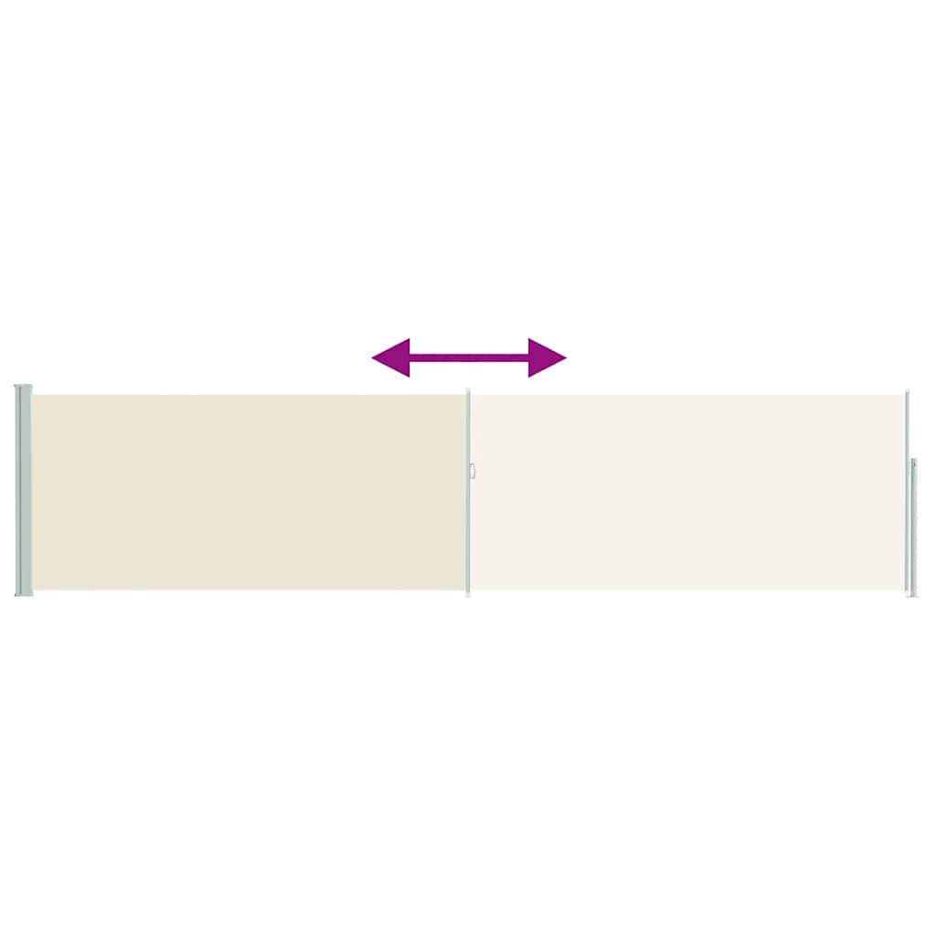 Patio Retractable Side Awning 120x500 cm Cream