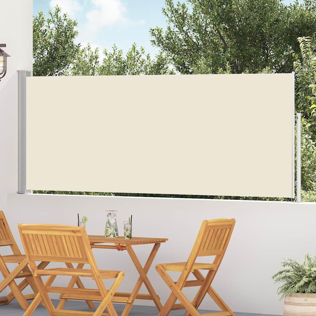 Patio Retractable Side Awning 120x500 cm Cream