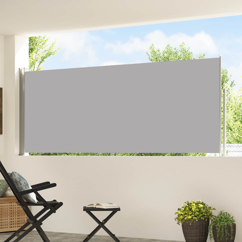 Patio Retractable Side Awning 120x500 cm Grey