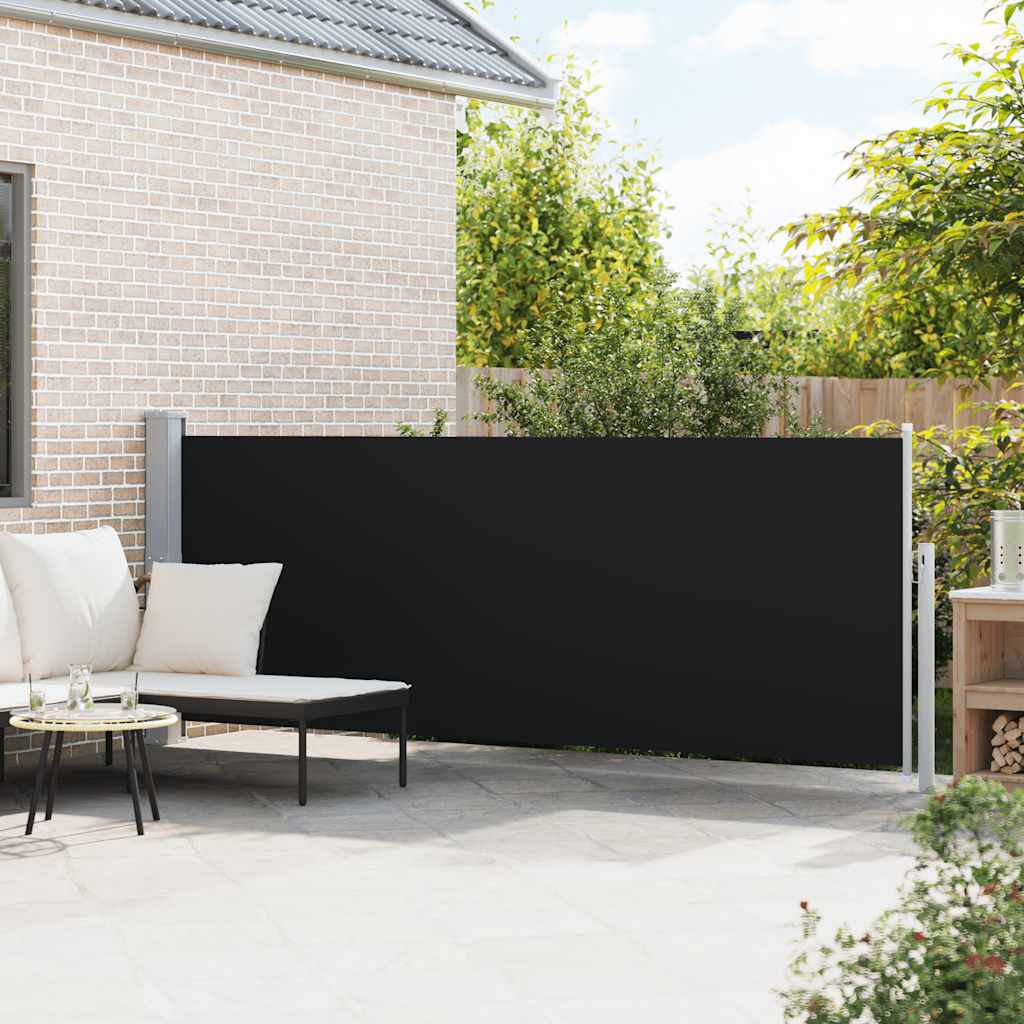 Patio Retractable Side Awning 140x500 cm Black