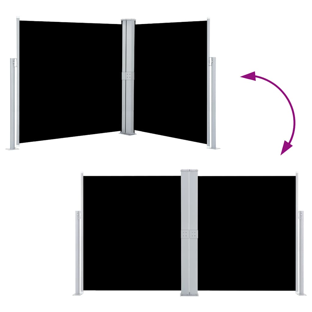 Retractable Side Awning Black 140x600 cm