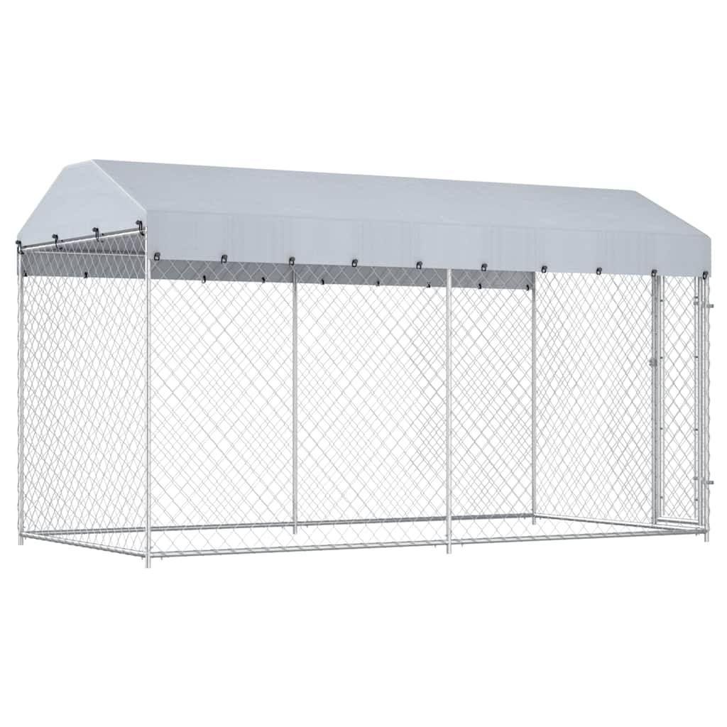 Outdoor Dog Kennel with Canopy Top 382x192x225 cm