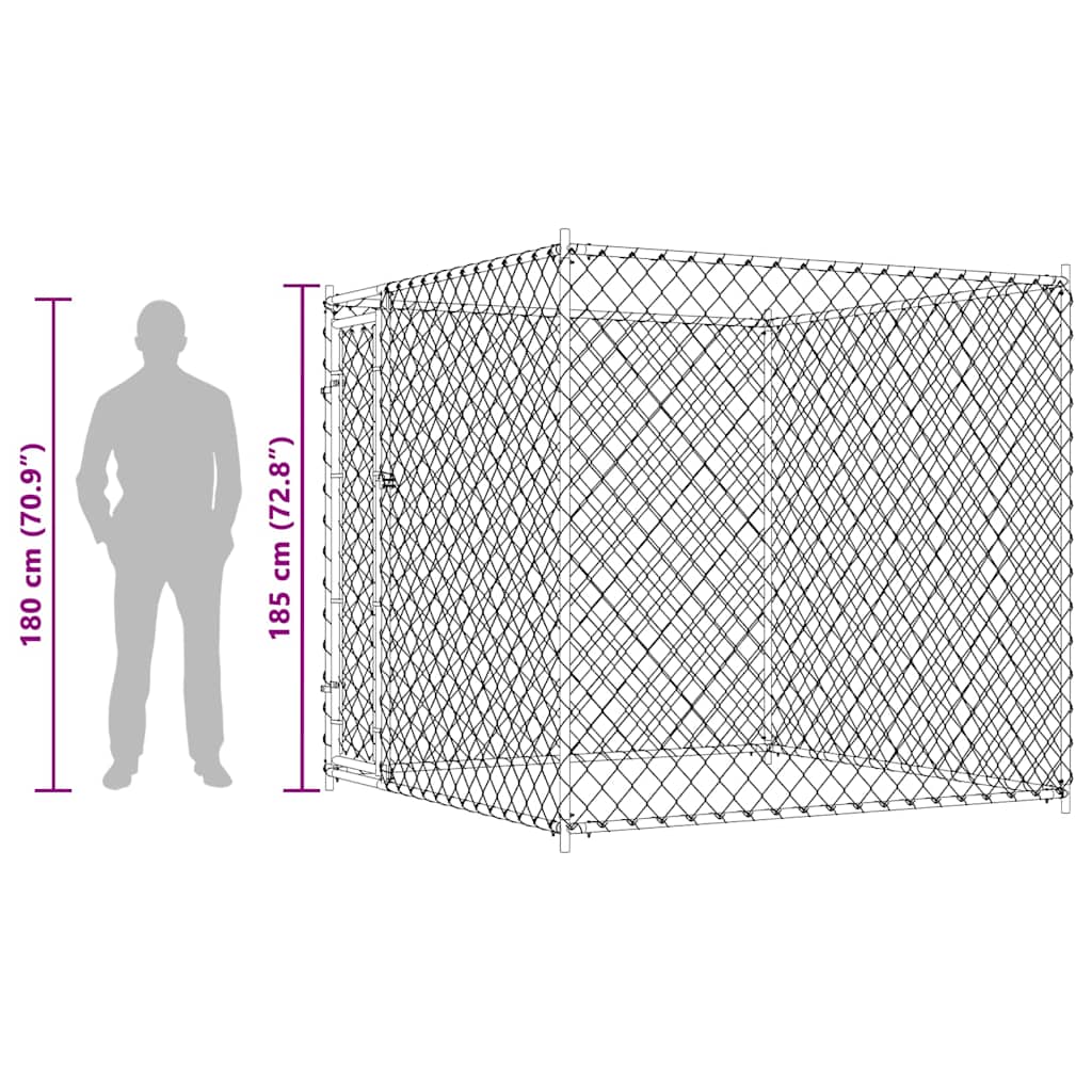 Outdoor Dog Kennel 193x193x185 cm