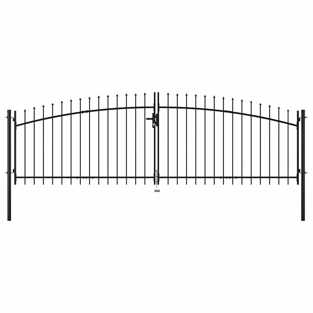 Double Door Fence Gate with Spear Top 400x175 cm