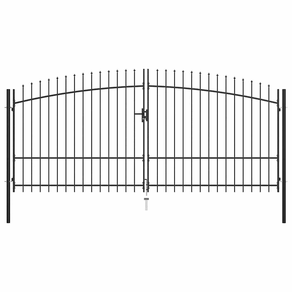 Double Door Fence Gate with Spear Top 400x225 cm