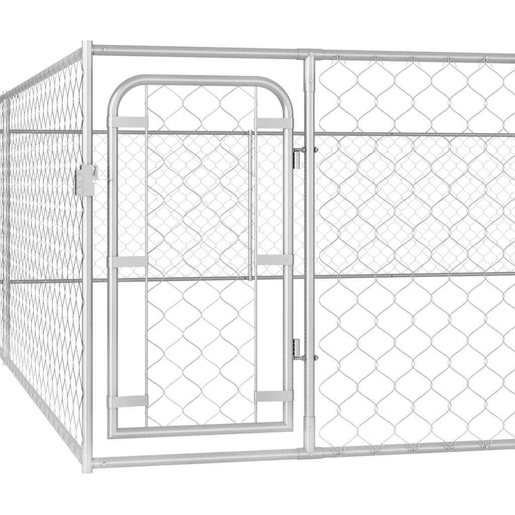 Outdoor Dog Kennel Galvanised Steel 6x6x1 m
