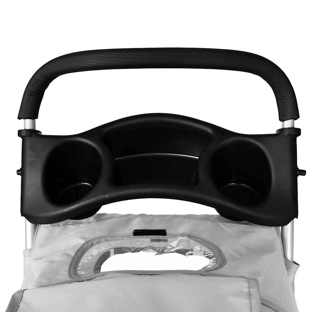 Folding Pet Stroller Dog/Cat Travel Carrier Grey