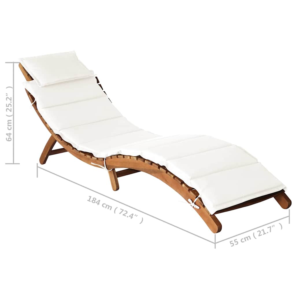 Sunloungers Solid Acacia Wood Cream