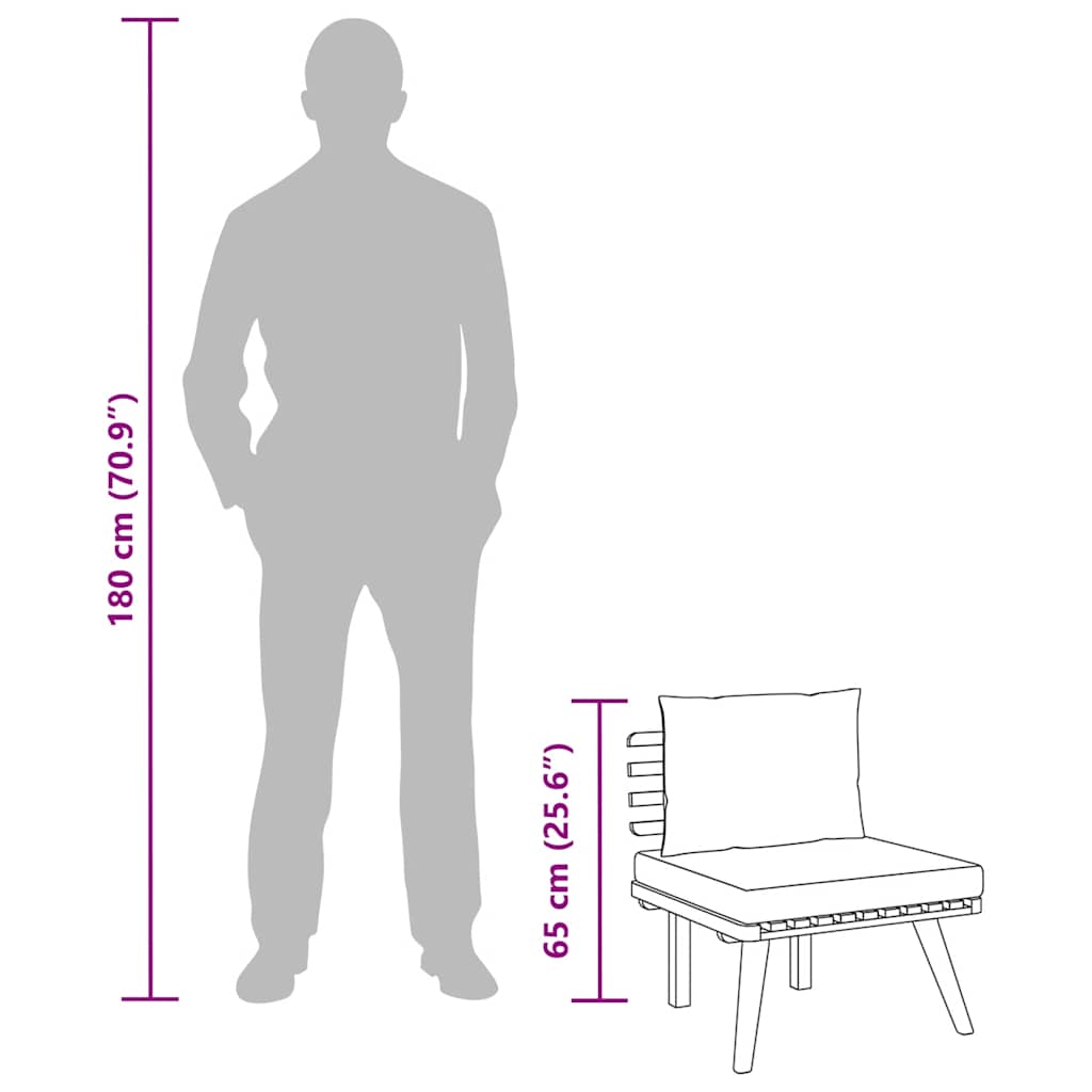 Garden Chair with Cushions Solid Acacia Wood