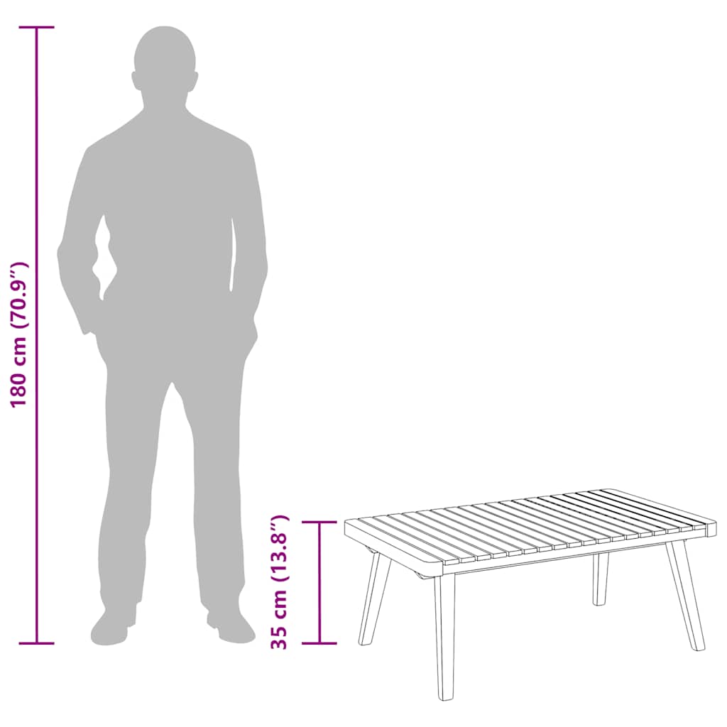 Garden Coffee Table 90x55x35 cm Solid Acacia Wood